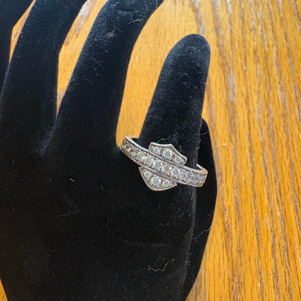 Harley Davidson Rhinestone Ring
